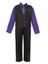 Boys Purple Shirt Necktie Striped Pants Vest Christmas Suit 2-20 SophiasStyle.com